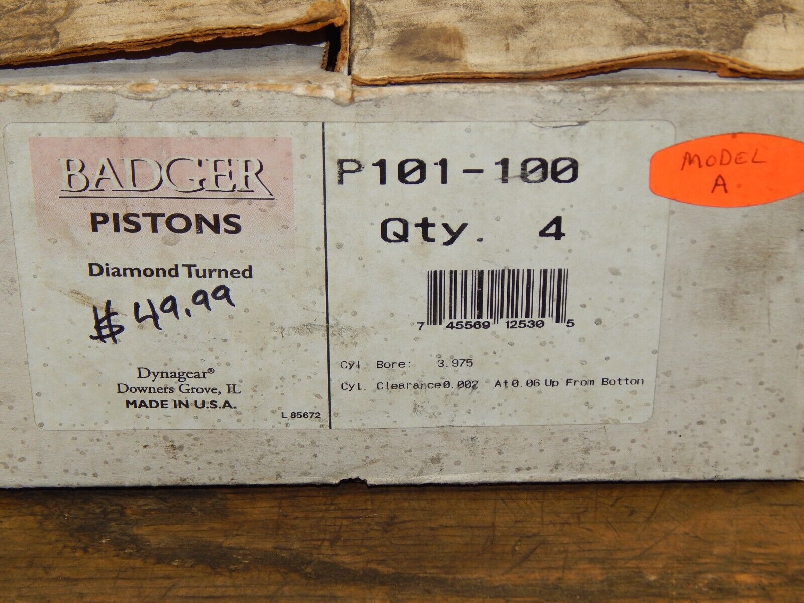(4) Ford Model A pistons Badger Pistons P101100 Adams Small Engine LLC