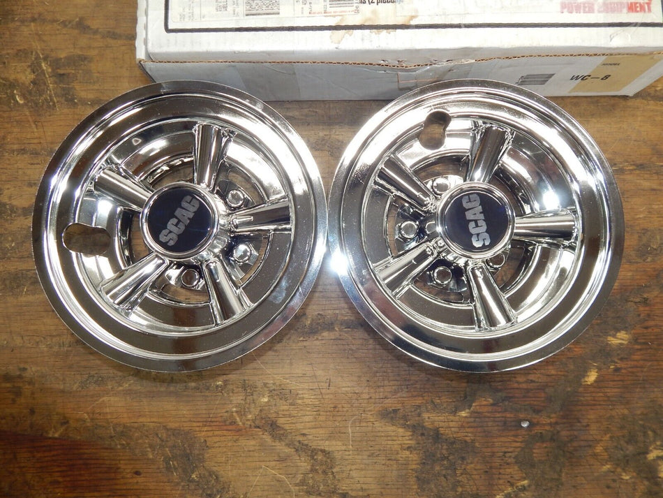 OEM SCAG WC-8 8" Chrome Wheel Covers Set of Two