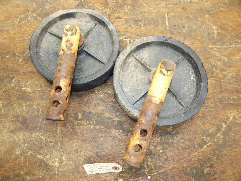 OEM John Deere 655 755 855 955 60" Mower Deck Wheels and Arms set of two