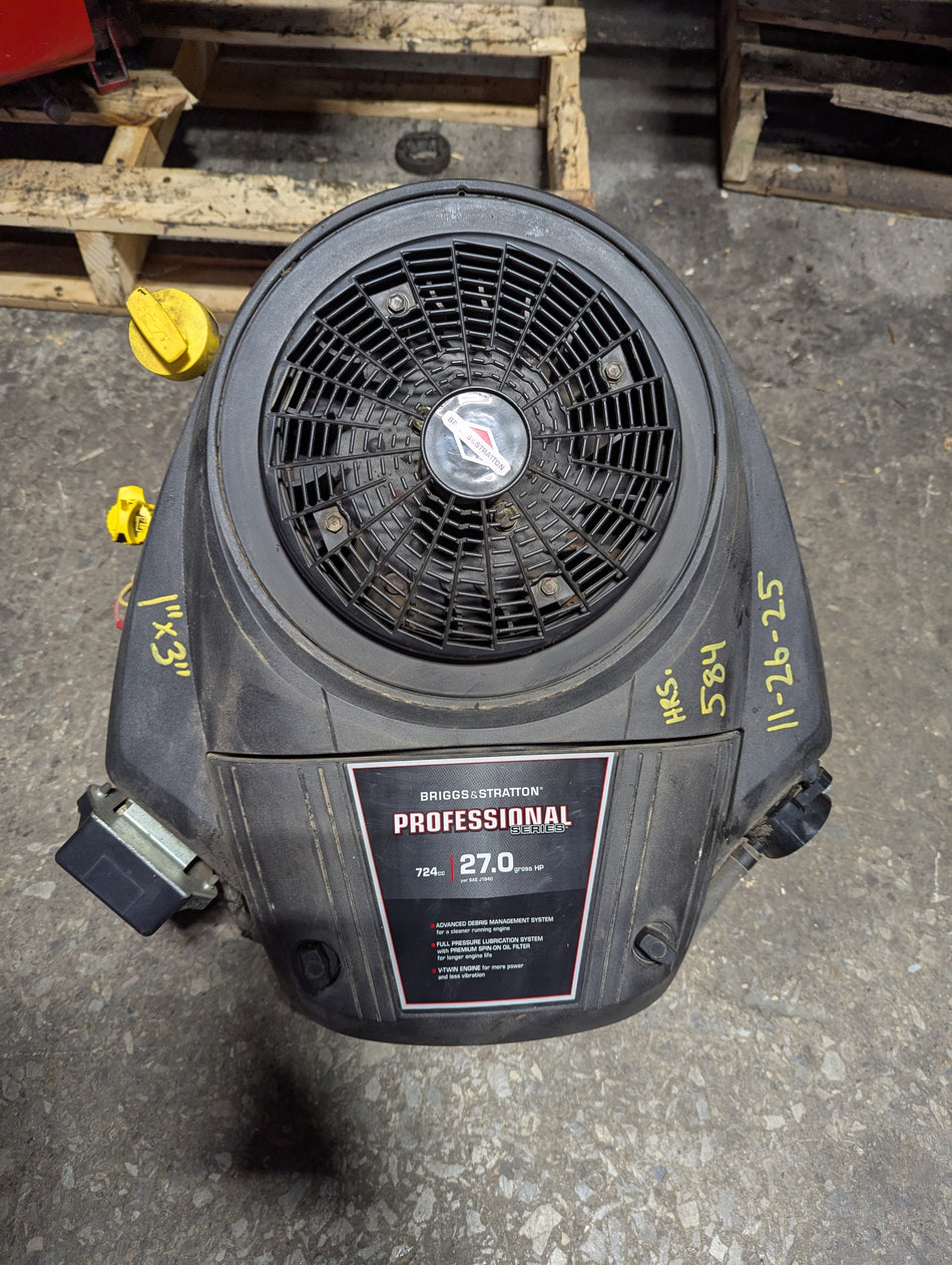 Briggs and Stratton Intek 27hp V-TWIN professional vertical(1"x3" crankshaft) model 44Q777 (584 hours)