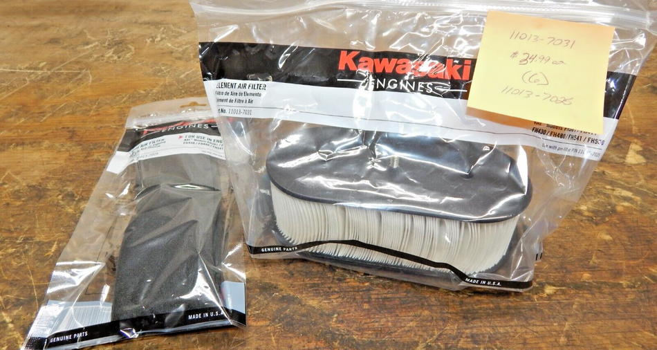 Genuine Kawasaki Set of Two Air Filters 11013-7031   11013-7025