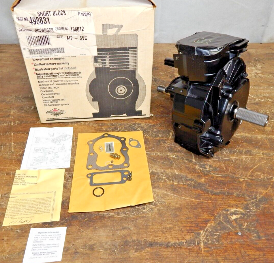 OEM Briggs & Stratton 498831 Short Block