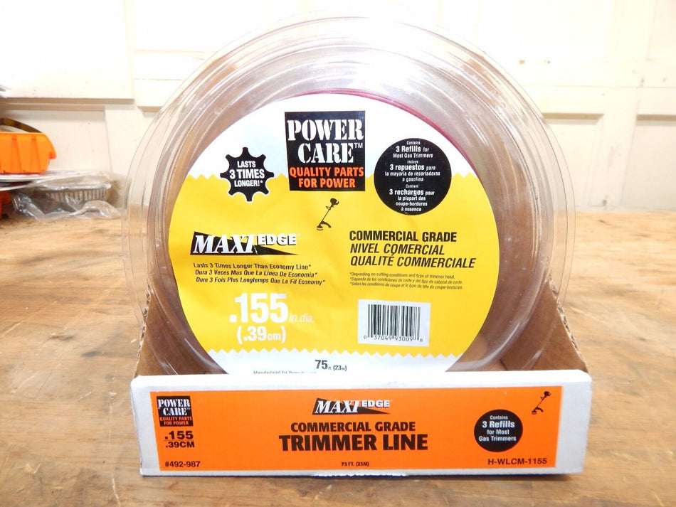 (2) MAXI-EDGE .155 Trimmer Line 75FT ROLL-NEW IN PACKAGE-LOOOOOK
