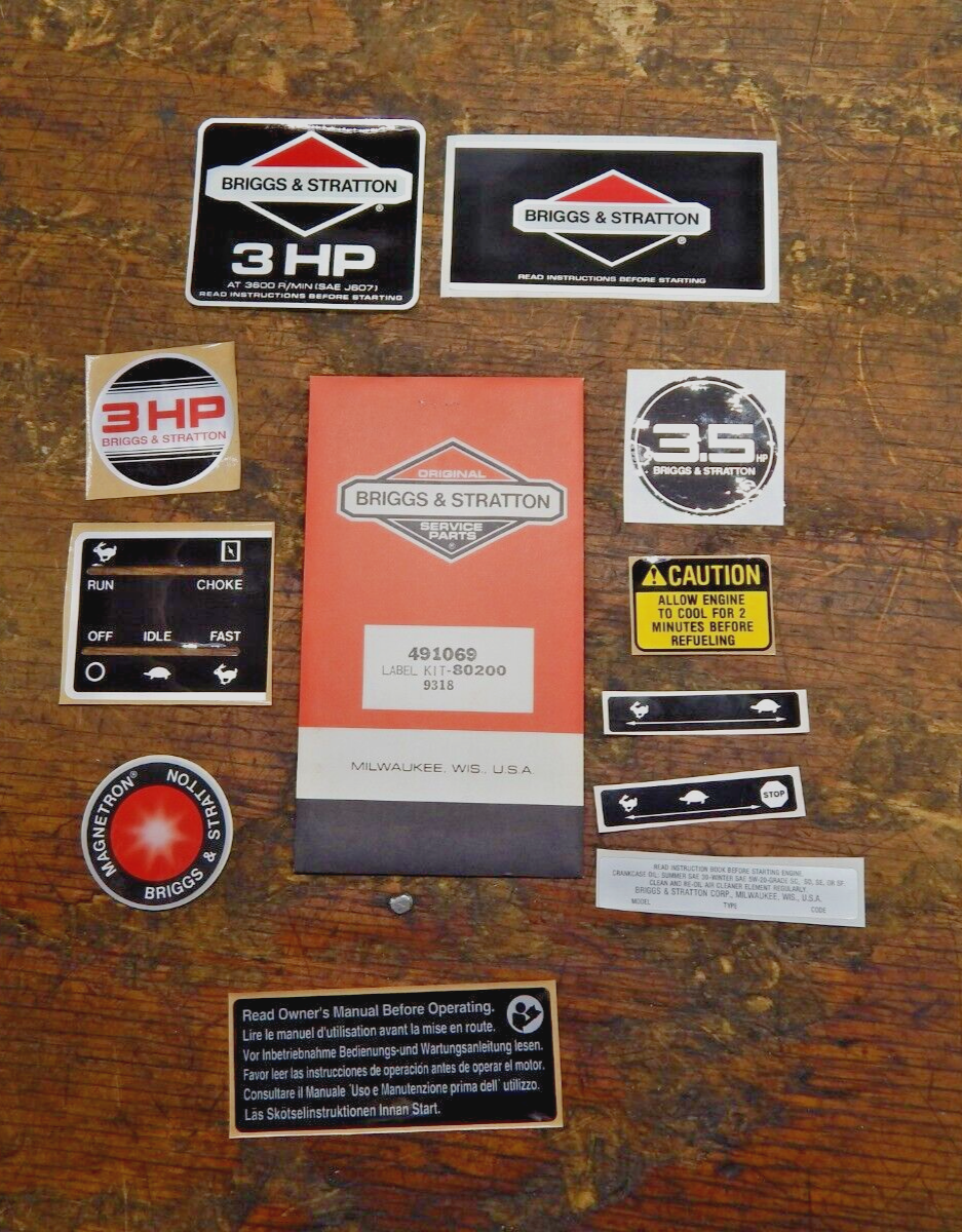OEM Genuine Briggs & Stratton Decal Kit 491069 – Adams Small Engine LLC