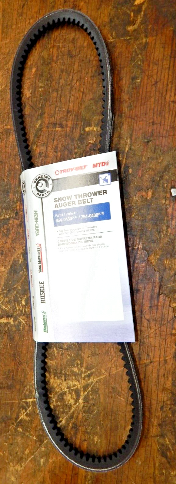 OEM MTD Snowthrow Auger Belt 754-0430A