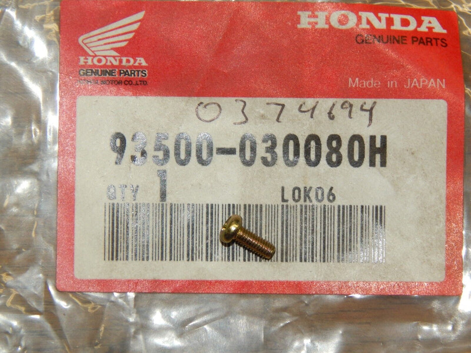 Honda OEM Headlight Rim Screw #93500-030080H- QTY.1-NEW