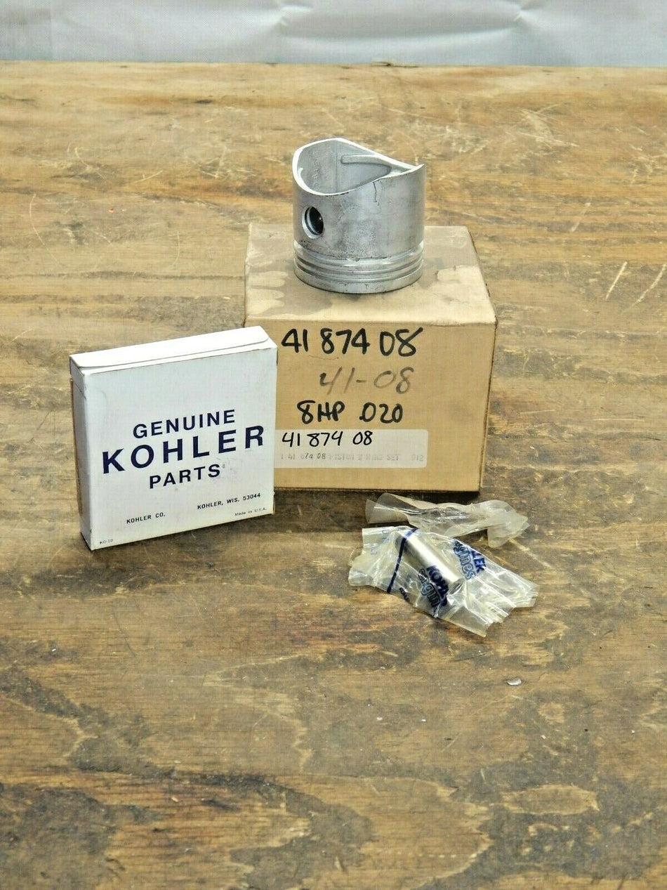 6743 Kohler 41-874-08 Piston Kit .020 Oversize Includes Piston,Rings,Pin/Keepers