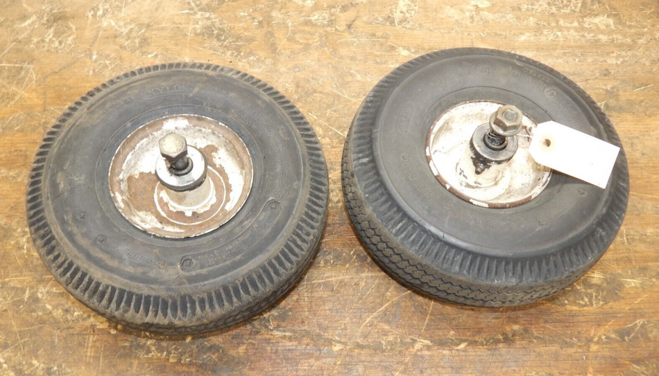 Toro TimeCutter 17-52 Front Tires/Rims (2) 100-7364, 105-1943 (1 Flat) 4.10/3.50
