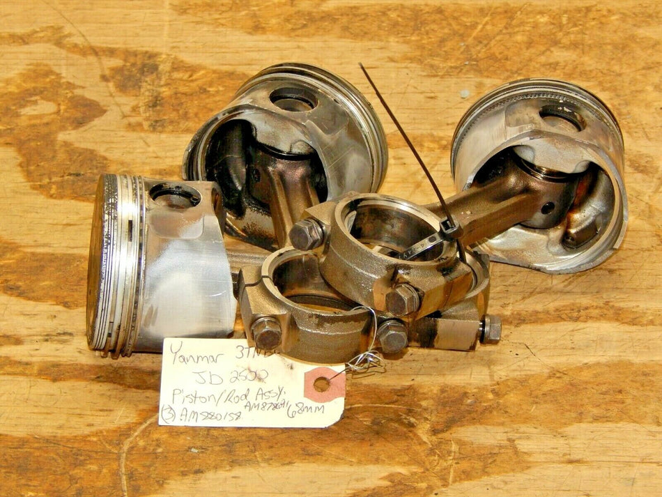 John Deere 2500 Greens Mower-Piston Assy (3) AM880158,AM87869(Shows Wear) (68MM)