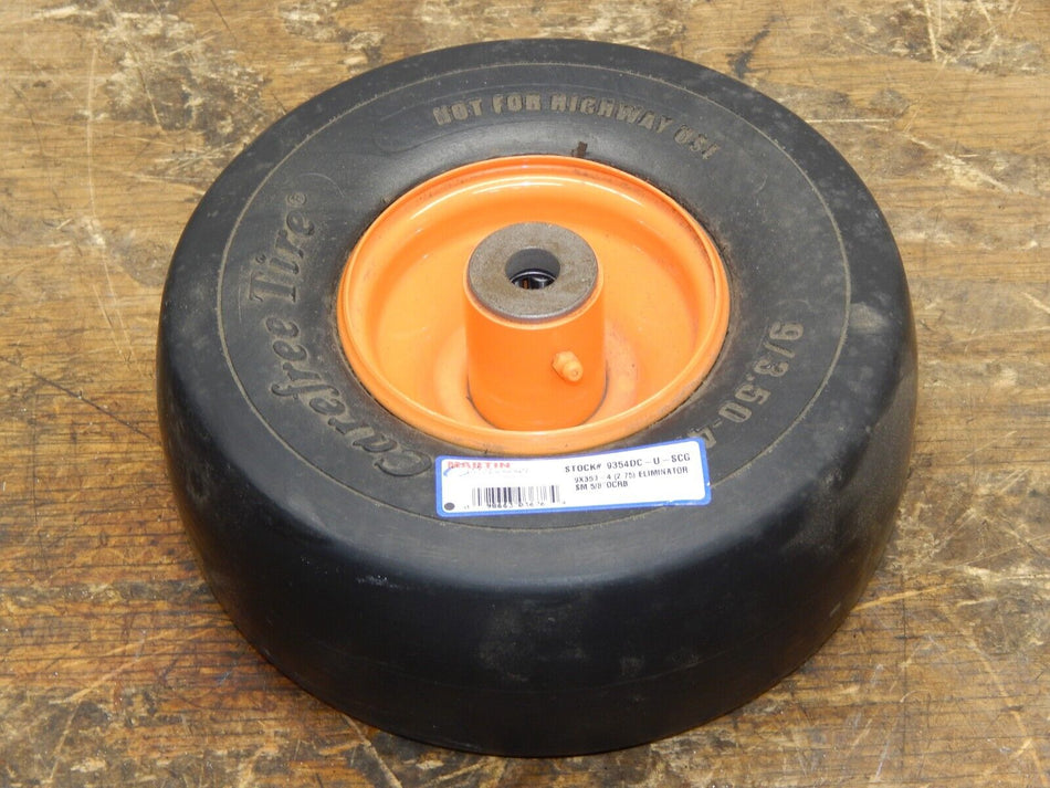 CAREFREE 9/3.50-4 FITS SCAG Tire/Rim (NO AIR SOLID) 9354DC-U-SCG (5/8") Bore