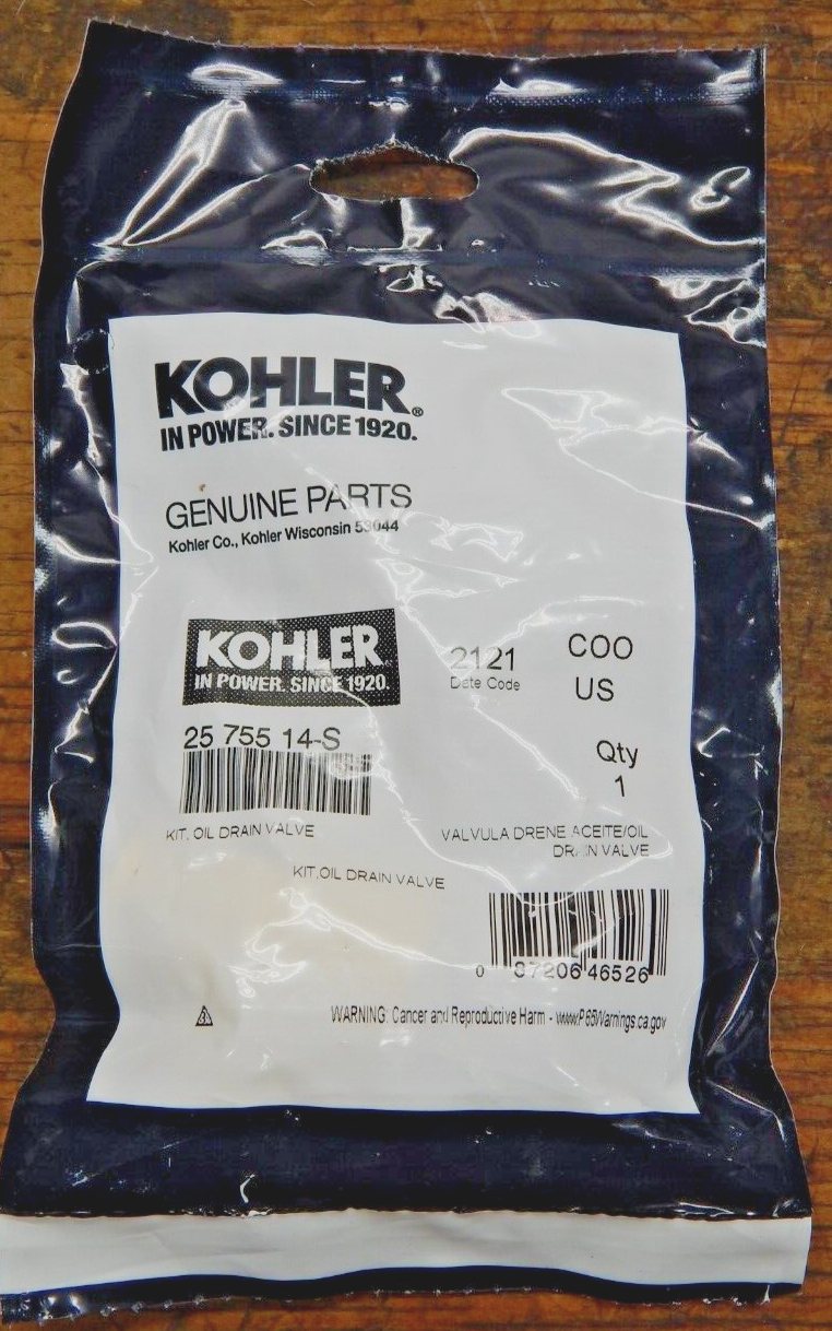 Genuine OEM Kohler Oil Drain Valve Kit 25 755 14-S