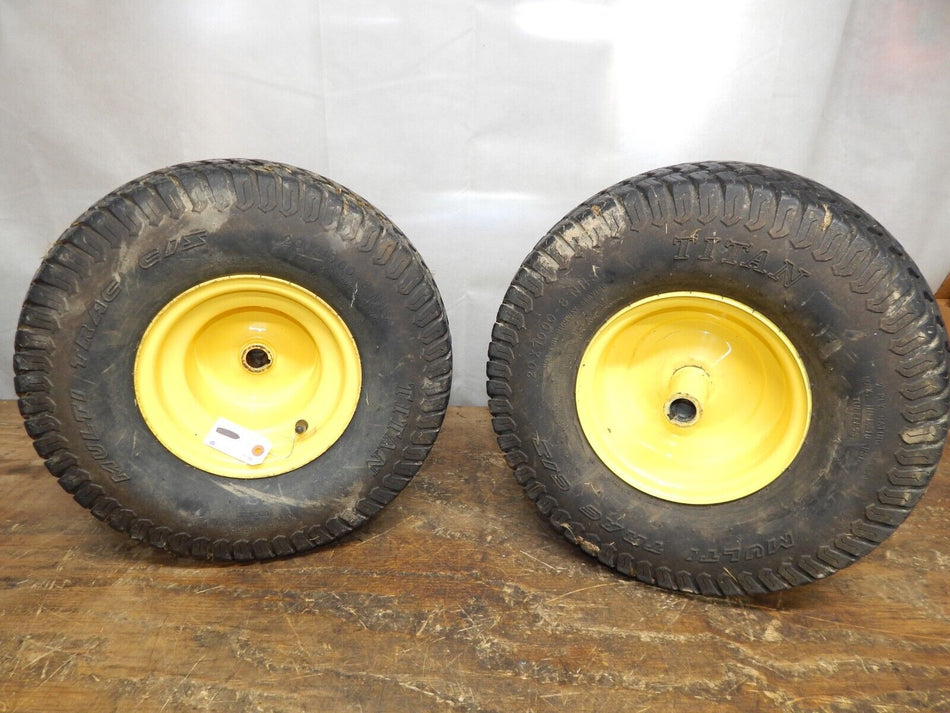 John Deere LX277 Riding Mower Rear Tires/Rims (2) AUC20131, AM115239, MT359