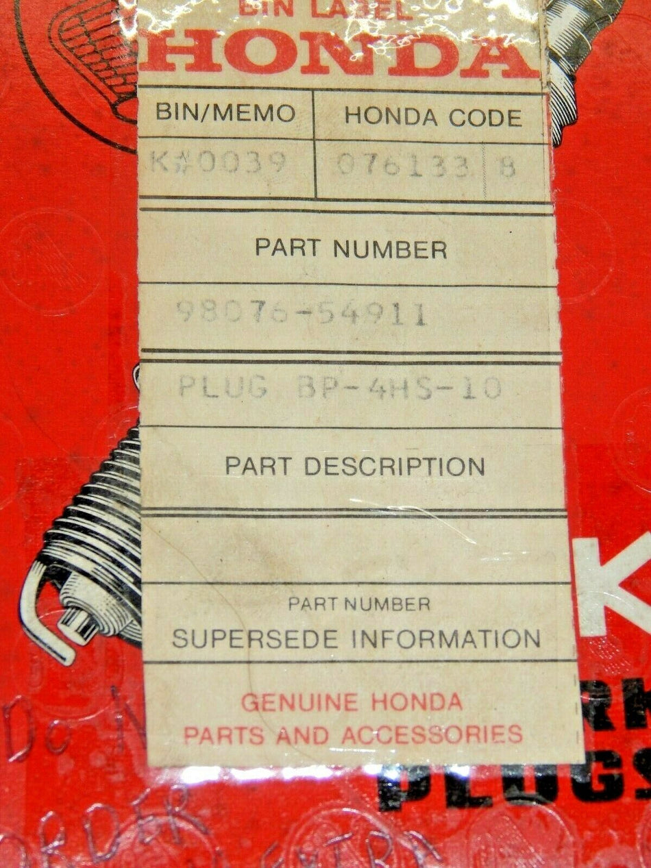 Genuine OEM Honda OEM Spark Plug 98076-54911 (10/24.99)