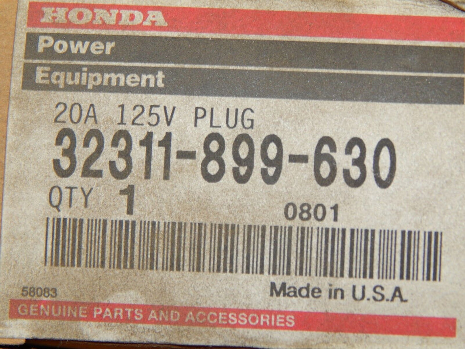 Honda OEM Plug 20A 125V #32311-899-630 QTY.1 -NEW