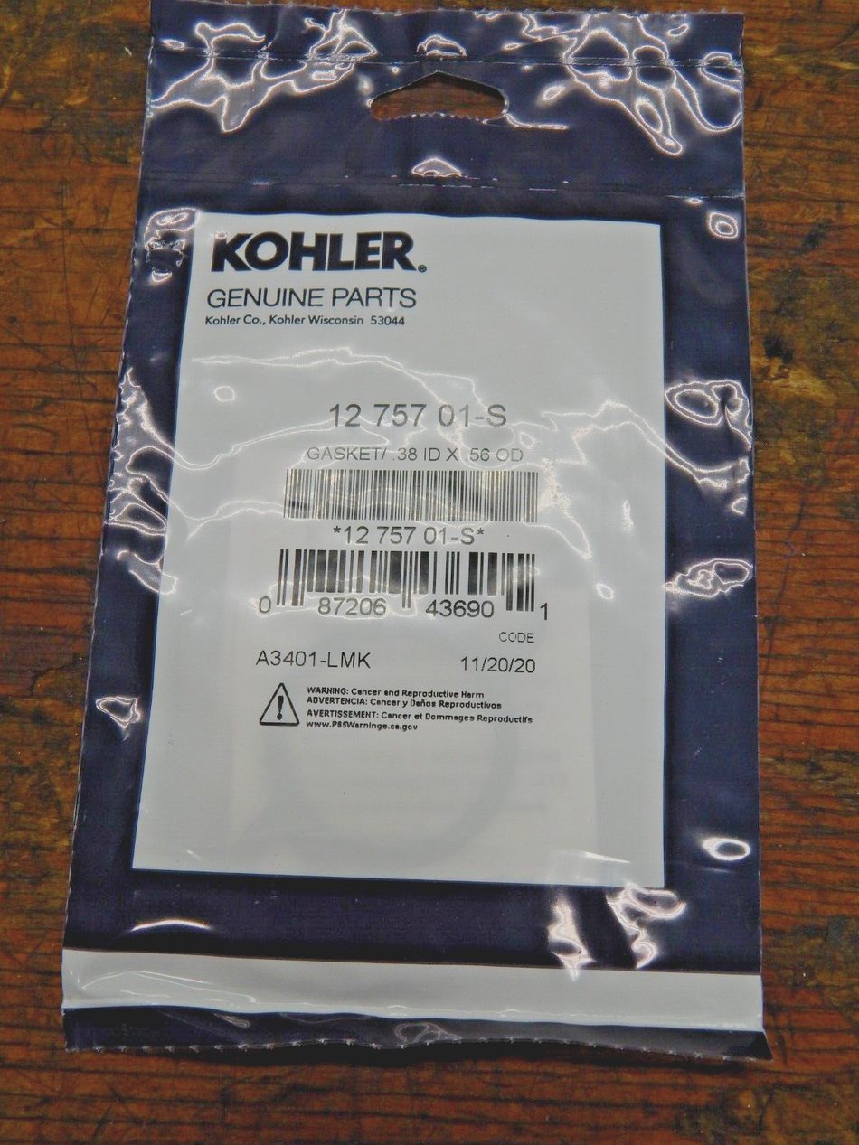 OEM Kohler .38 ID x .56 OD Gasket 12 757 01-S