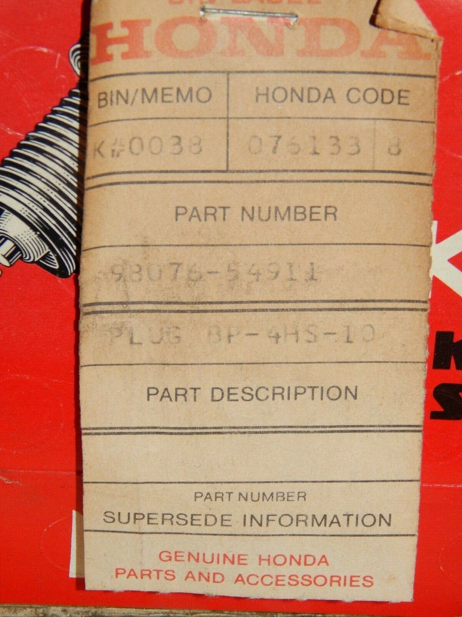 Genuine OEM Honda OEM Spark Plug 98076-54911 (4/24.99)