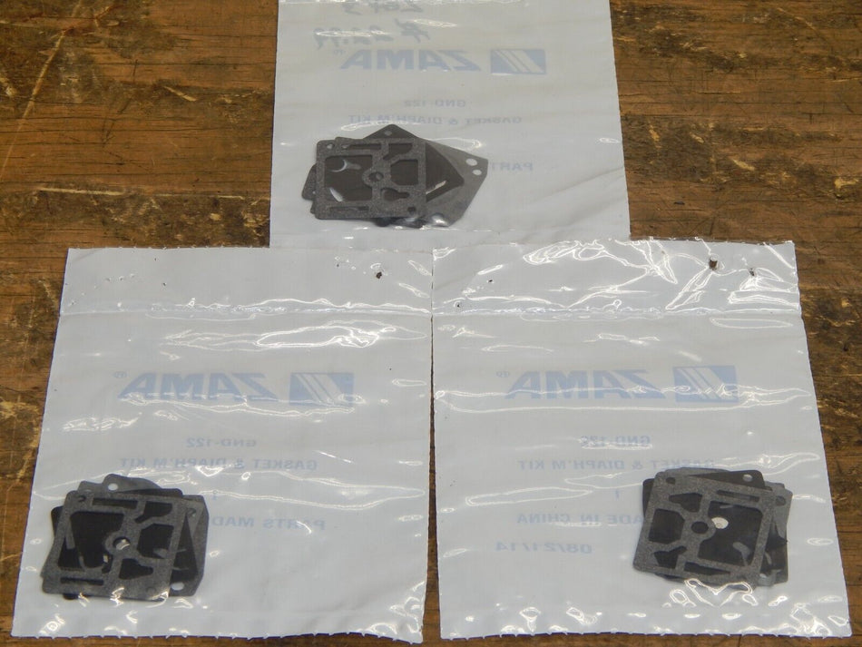 Genuine OEM ZAMA SET of Three Gaskets/Diaphragms GND-122