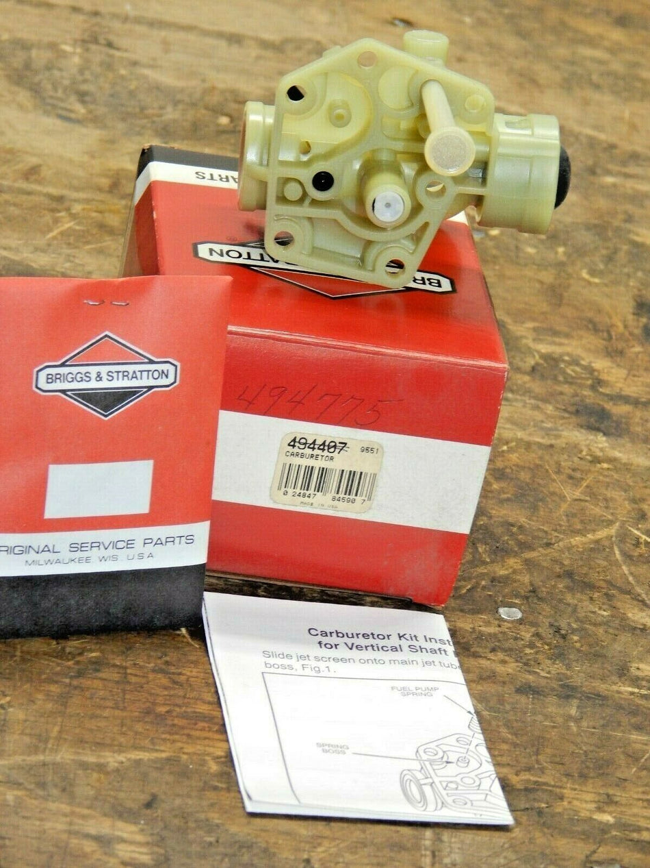 Genuine Briggs & Stratton 494775 Carburetor Replaces 494407